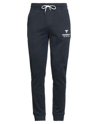Fred Mello Man Pants Navy Size L Cotton, Polyester