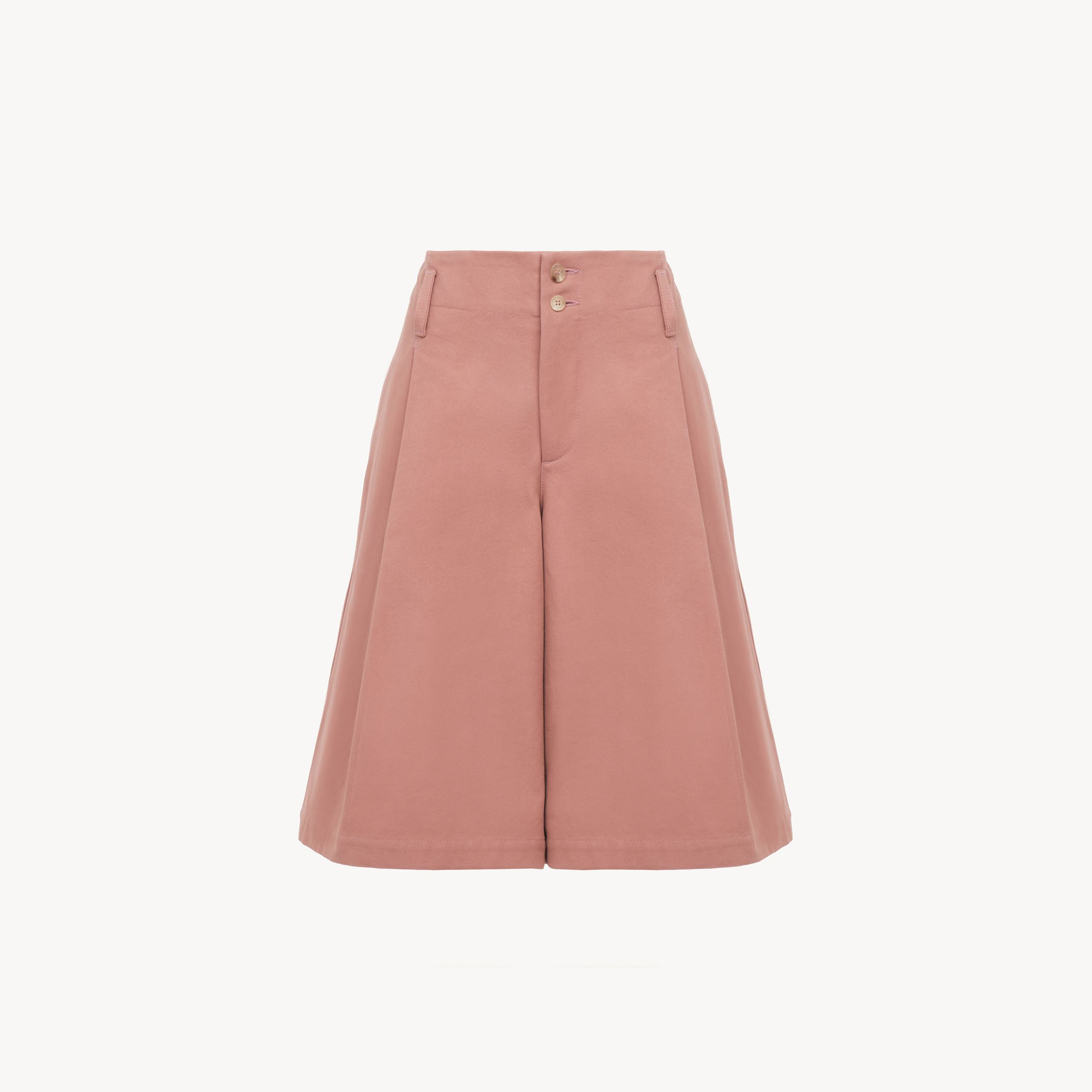 Chloé Pleated Organic Cotton Canvas Shorts
