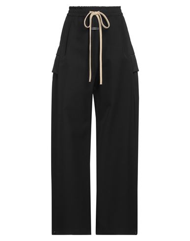 Fear Of God Woman Pants Black Size M Virgin Wool, Cotton In Black