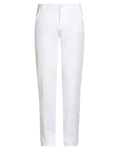 Paolo Pecora Man Pants White Size L Cotton, Lycra