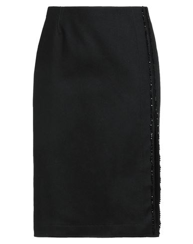 N°21 Woman Midi Skirt Light Brown Size 4 Wool, Polyamide, Elastane, Glass, Polyester In Black