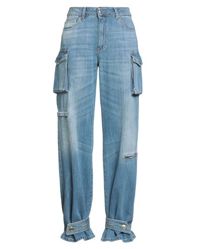 Ermanno Firenze Woman Jeans Blue Size 6 Cotton In Blue