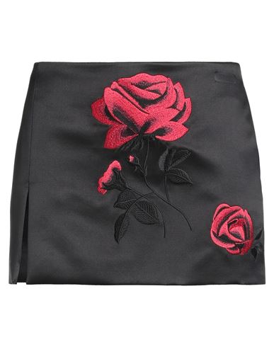 Magda Butrym Woman Mini Skirt Black Size 10 Silk, Wool