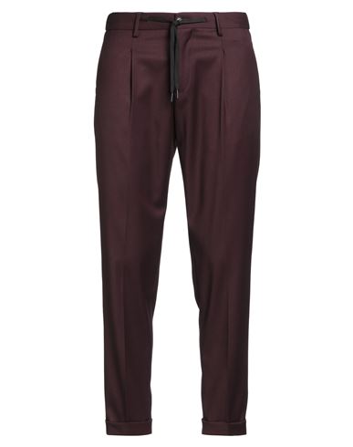 Outfit Out/fit Man Pants Plum Size 40 Polyester, Viscose, Elastane In Burgundy