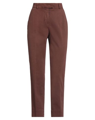 Peserico Woman Pants Brown Size 12 Cotton, Elastane In Gold