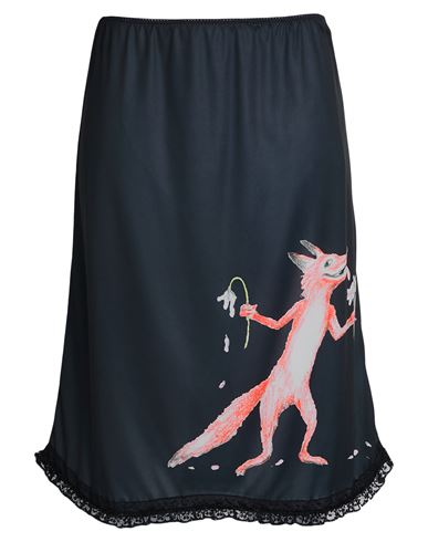 Maison Kitsuné Woman Midi Skirt Black Size L Polyester In Multi