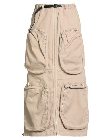 White Sand Woman Midi Skirt Beige Size 6 Cotton, Elastane In Neutral