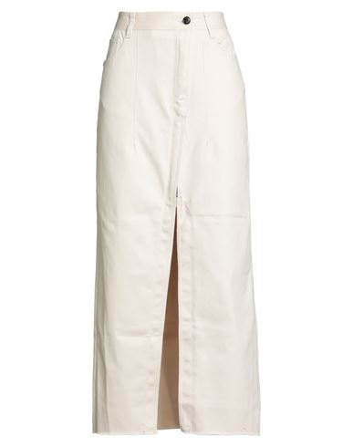 White Sand Woman Pants Beige Size 6 Cotton, Elastane In Neutral