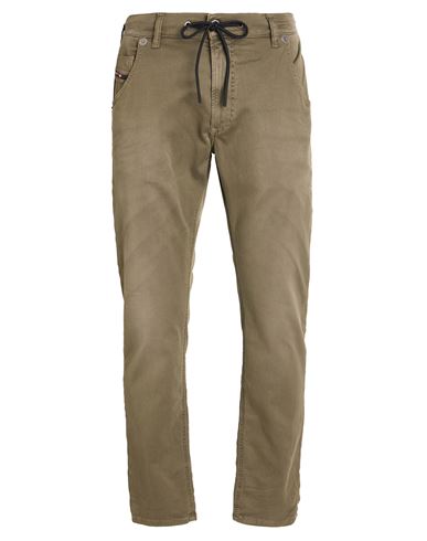 Diesel Man Pants Military Green Size 34w-32l Cotton, Polyester, Elastane, Cow Leather