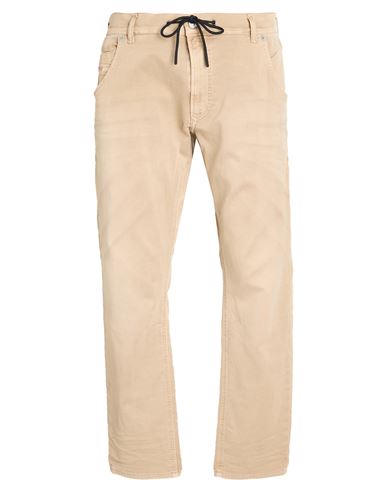 Diesel Man Pants Sand Size 28w-32l Cotton, Polyester, Elastane, Cow Leather