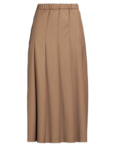 Shirtaporter Woman Midi Skirt Camel Size 10 Polyester, Nylon, Elastane