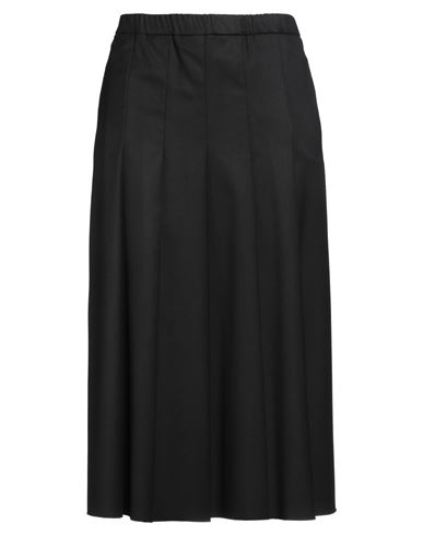 Shirtaporter Woman Midi Skirt Black Size 12 Polyester, Nylon, Elastane