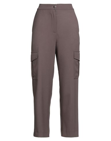 Shirtaporter Woman Pants Chocolate Brown Size 12 Polyester, Viscose, Elastane