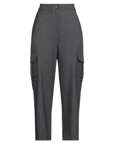 Shirtaporter Woman Pants Grey Size 12 Polyester, Viscose, Elastane