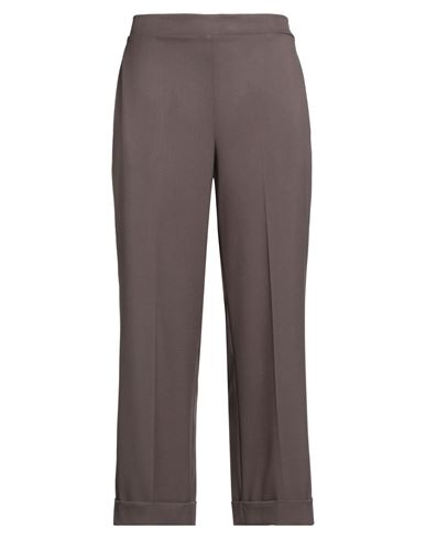 Shirtaporter Woman Pants Chocolate Brown Size 12 Polyester, Viscose, Elastane