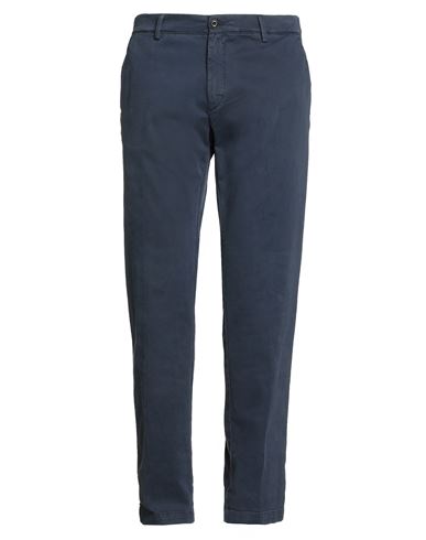 40weft Man Pants Navy Size 40 Cotton, Elastane In Blue