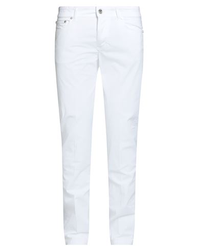 Barba Napoli Man Pants White Size 34 Cotton, Elastane In White