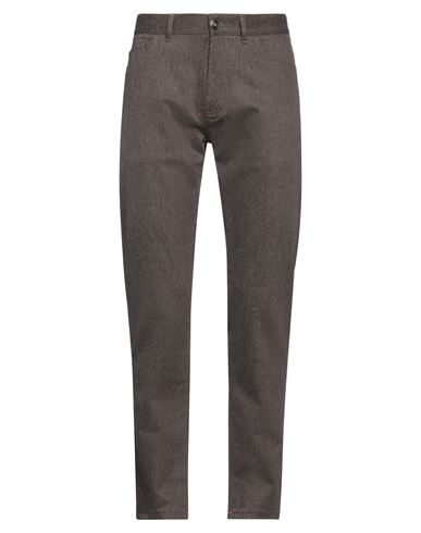Isaia Man Pants Brown Size 38 Wool, Cotton, Polyamide, Elastane In Brown