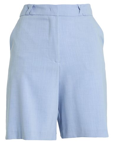 Soallure Woman Shorts & Bermuda Shorts Light Blue Size 4 Polyester, Viscose, Elastane