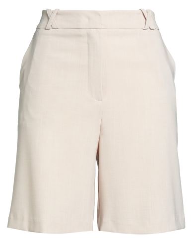 Soallure Woman Shorts & Bermuda Shorts Beige Size 8 Polyester, Viscose, Elastane