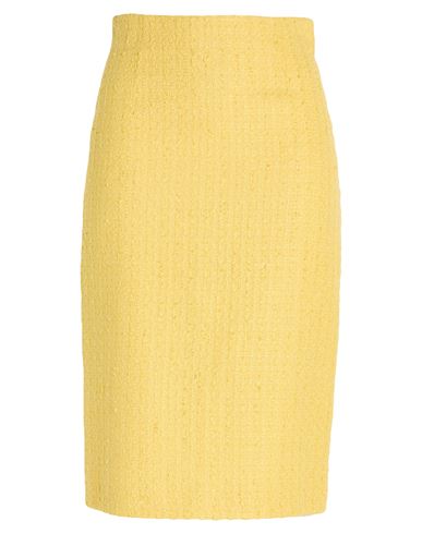 Lardini Woman Midi Skirt Yellow Size 6 Cotton, Linen, Viscose, Polyamide In Yellow