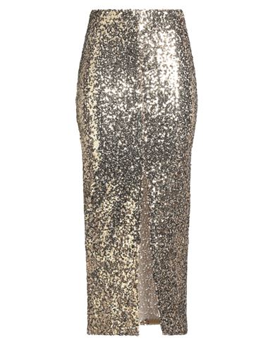 Angela Davis Woman Maxi Skirt Gold Size M Polyester, Elastane