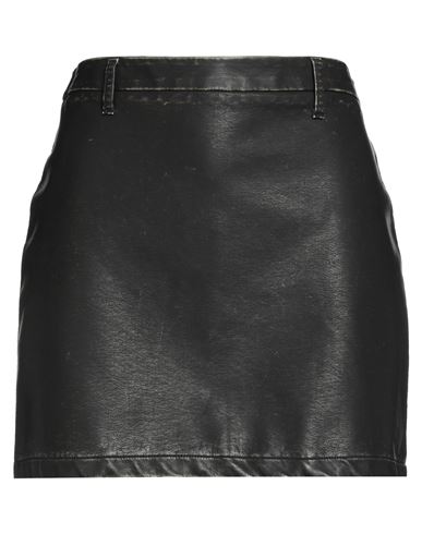 Haveone Woman Mini Skirt Charcoal Size M Polyurethane, Viscose