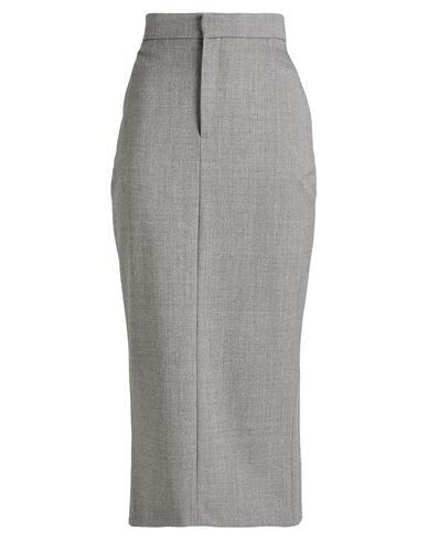 Chb Christian Boaro Woman Midi Skirt Grey Size 6 Virgin Wool, Lycra
