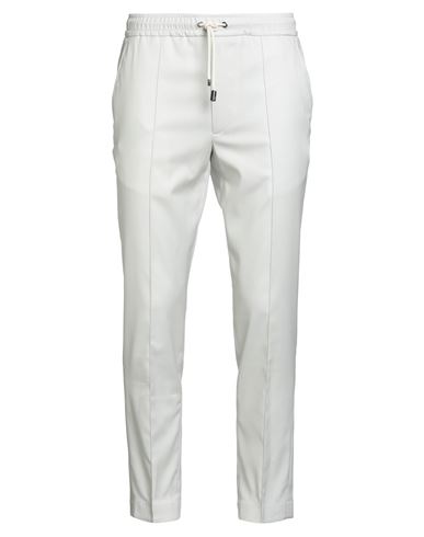 Isaia Man Pants Light Grey Size 34 Wool, Cotton, Elastane In White
