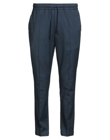 Isaia Man Pants Midnight Blue Size 44 Wool, Cotton, Elastane In Blue