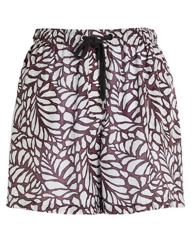 Brunello Cucinelli Woman Shorts & Bermuda Shorts Chocolate Brown Size M Silk In Animal Print