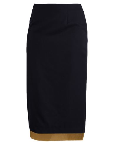 Gabriele Pasini Woman Midi Skirt Midnight Blue Size 2 Virgin Wool In Black