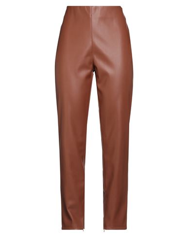 Kaos Woman Pants Brown Size 10 Polyester, Polyurethane