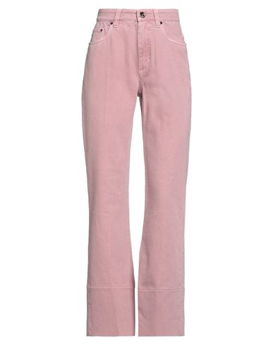 Brunello Cucinelli Woman Jeans Pink Size 2 Cotton, Elastane, Leather, Brass In Pink