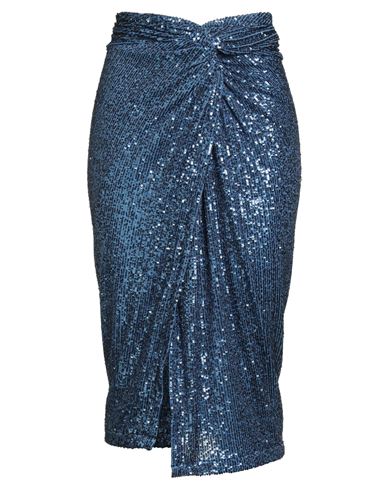 Gina Gorgeous Woman Midi Skirt Blue Size 10 Polyester, Elastane