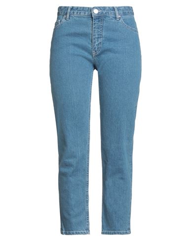 Maison Kitsuné Woman Jeans Blue Size 30 Cotton, T-400 Fiber, Elastane