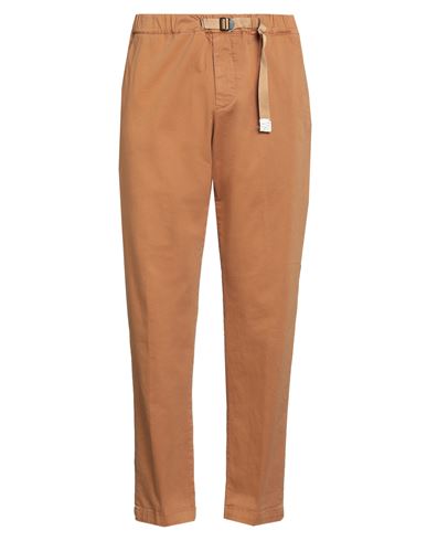 White Sand Man Pants Camel Size 38 Cotton, Elastane In Brown