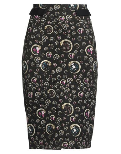 Cavalli Class Woman Midi Skirt Black Size 8 Viscose, Cotton, Elastane In Black