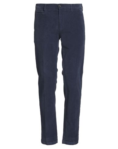 40weft Man Pants Navy Size 40 Cotton, Elastane In Blue