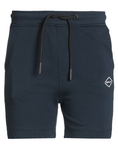 Replay Man Shorts & Bermuda Shorts Midnight Blue Size S Cotton In Animal Print