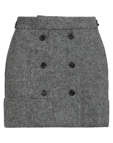 Thom Browne Woman Mini Skirt Grey Size 6 Merino Wool, Mohair Wool In Gray
