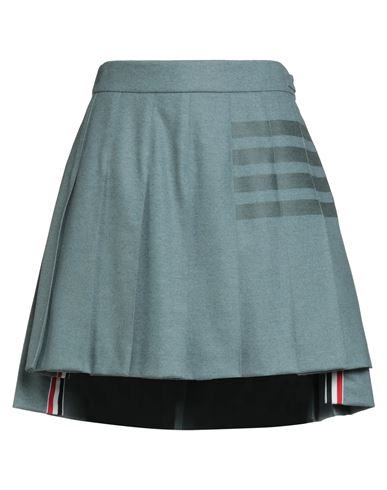 Thom Browne Woman Mini Skirt Light Blue Size 8 Wool, Cashmere In Blue