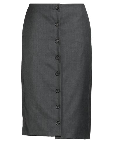 Thom Browne Woman Midi Skirt Charcoal Size 8 Wool In Gray