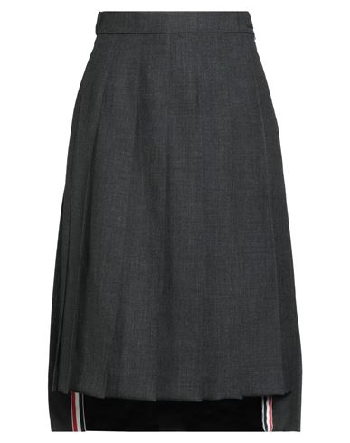 Thom Browne Woman Midi Skirt Charcoal Size 10 Wool In Gray
