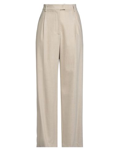 Pt Torino Woman Pants Sand Size 2 Virgin Wool, Cashmere, Elastane In Neutral