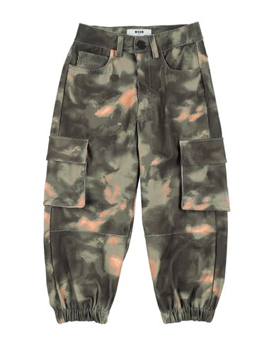 Msgm Toddler Boy Pants Military Green Size 6 Polyester In Green