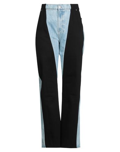 Mugler Woman Jeans Blue Size 31 Organic Cotton In Black