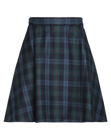 Thom Browne Woman Midi Skirt Midnight Blue Size 8 Wool, Cashmere
