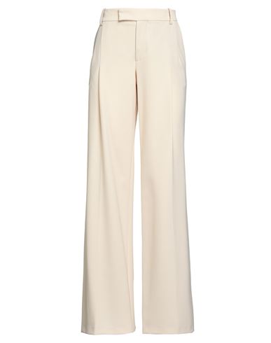 Federica Tosi Beige Palazzo Pants With Pences On The Front In Tech Fabric Woman In White