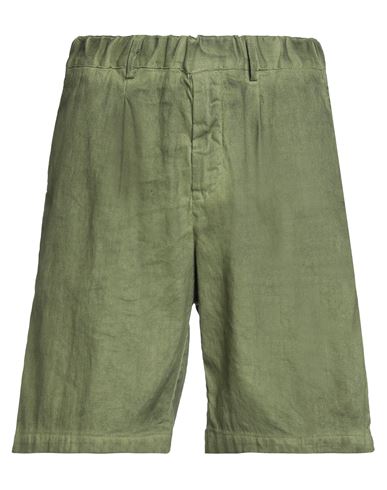 Messagerie Man Shorts & Bermuda Shorts Military Green Size 32 Hemp, Cotton, Elastane
